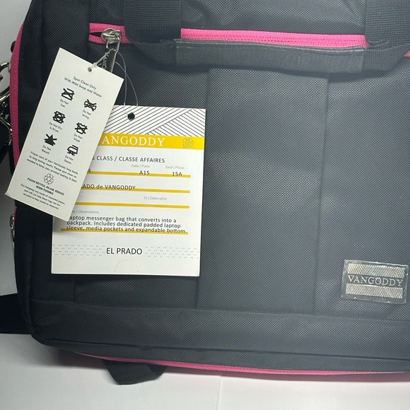 Laptop Convertible Backpack 12 inch Computer Pouch Bag Black with Pink BRAND NEW - Picture 6 of 9